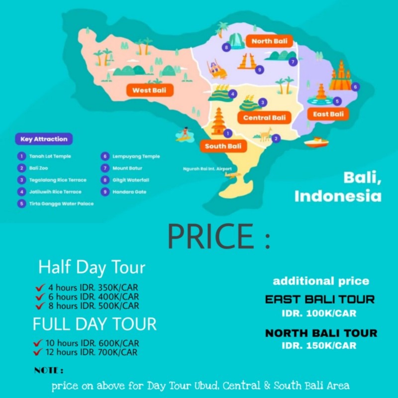 Seminyak To Ubud Taxi Cost 2025 Price List 2025