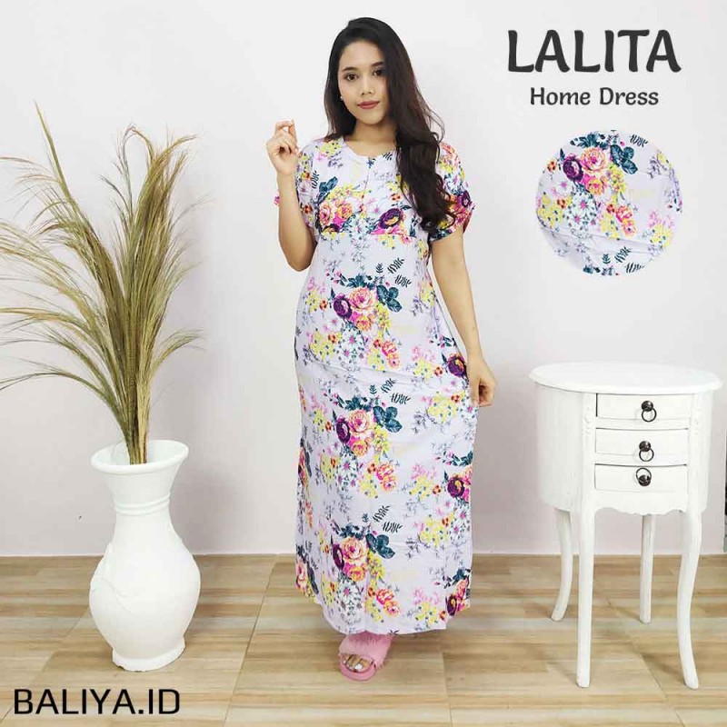 Daster Panjang Lengan Pendek Model Lalita