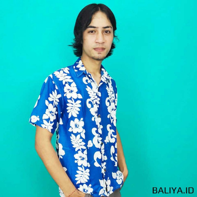 Kemeja Pantai Pria Motif Bunga