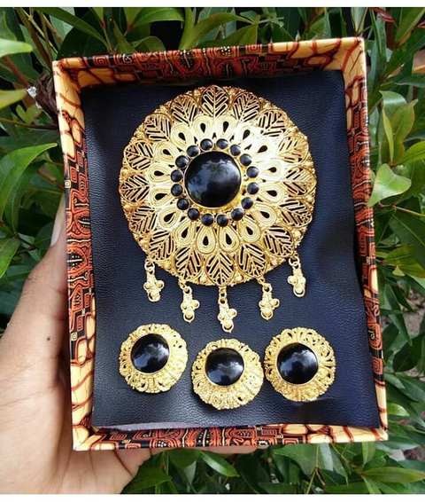 Set Bros Kebaya Bulat Warna Hitam
