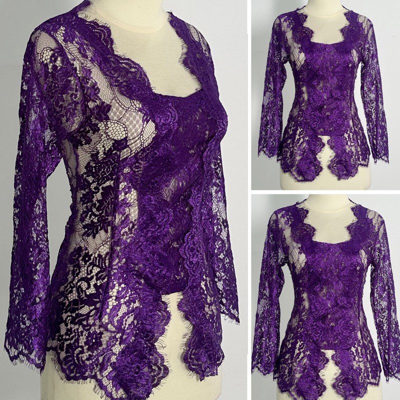 kebaya brokat glosy ungu 1
