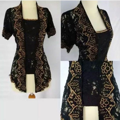 15 Kebaya Untuk Kulit Gelap hitam
