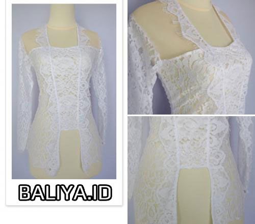 Kebaya bahan Perancis Warna Putih