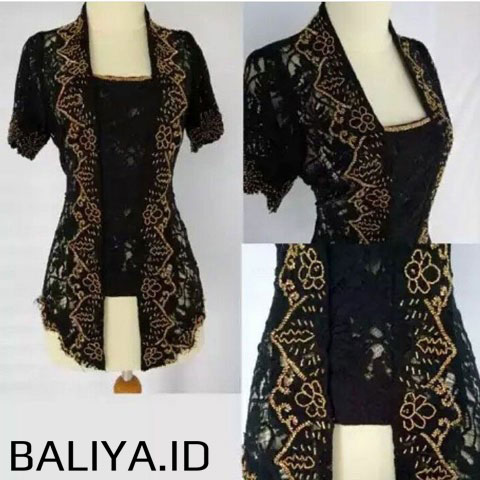 Kebaya Hitam Lengan Pendek