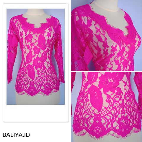Kebaya Jadi Sabrina Lengan Panjang Warna Pink