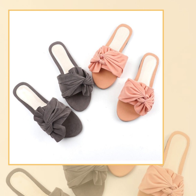 Sandal Flat Casual Wanita Pita