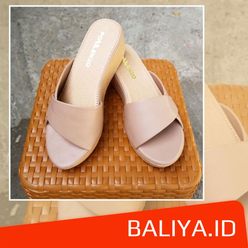 Sandal Wedges Wanita Warna Pink