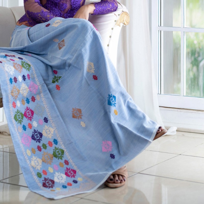 Songket jembara ATBM Taburan Biru Gradasi 1