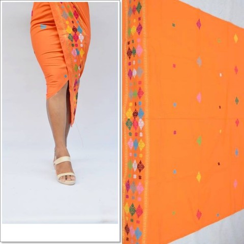 Tenun Songket Singaraja Warna Orange
