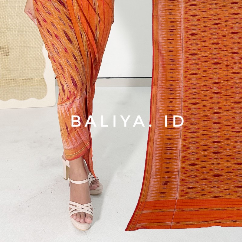 endek cepuk warna orange
