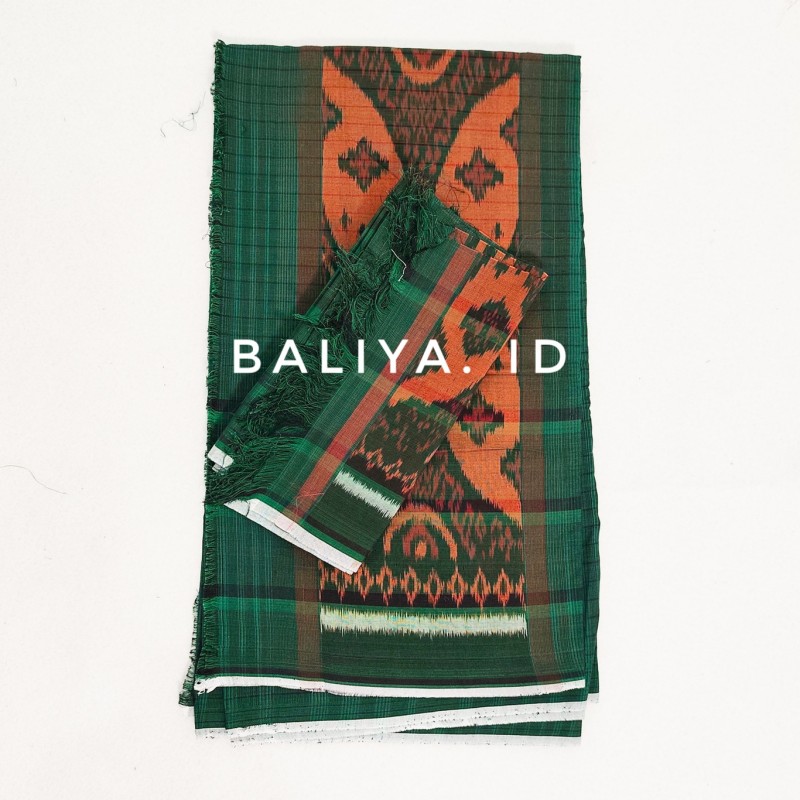 endek dobol baliya id set selendang warna hijau