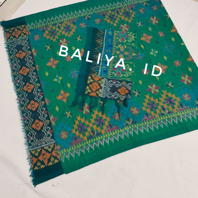 endek semi halus warna hijau baliya
