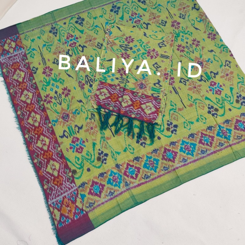 endek semihalus warna hijau muda baliya