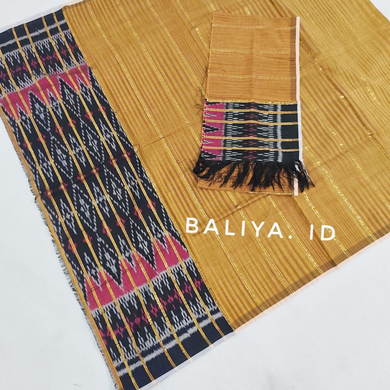 kamen endek banyumas warna gold baliya