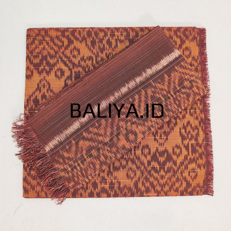 kamen endek catri warna coklat lipat kecil baliya