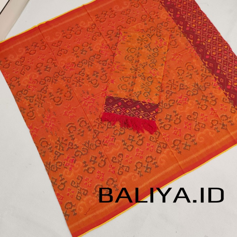 kamen endek semi lasem warna orange baliya