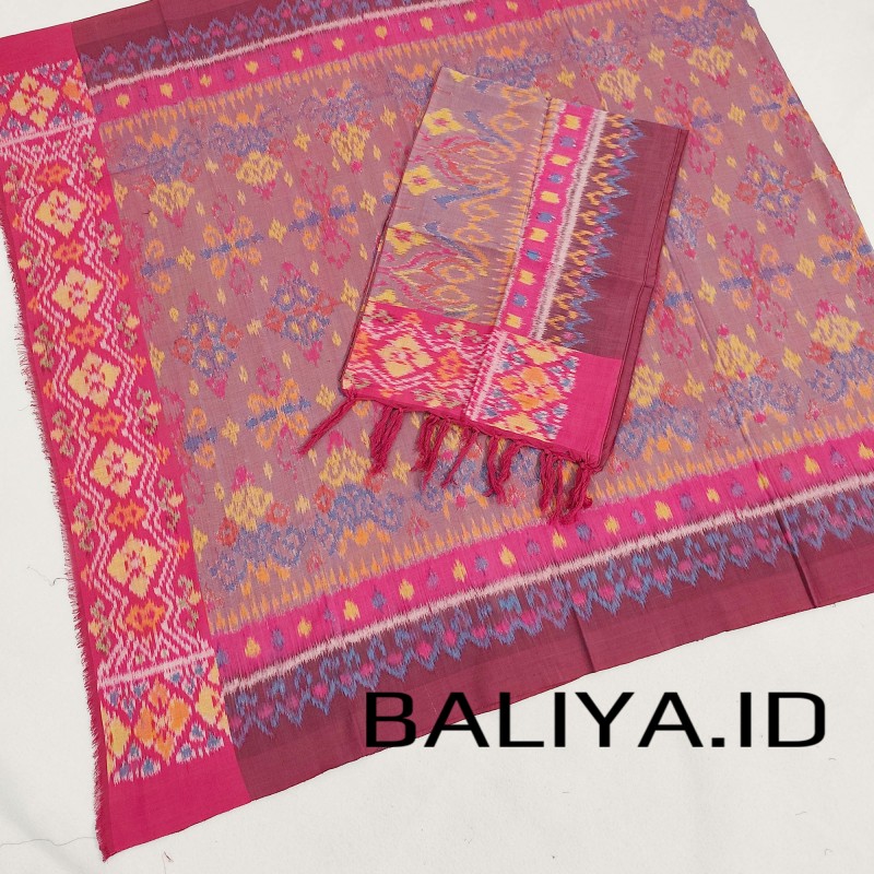kamen endek semi lasem warna pink baliya