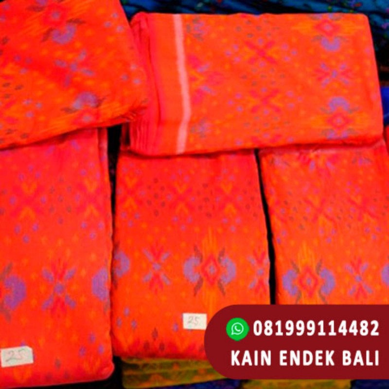 Kain Endek Bali Warna Orange